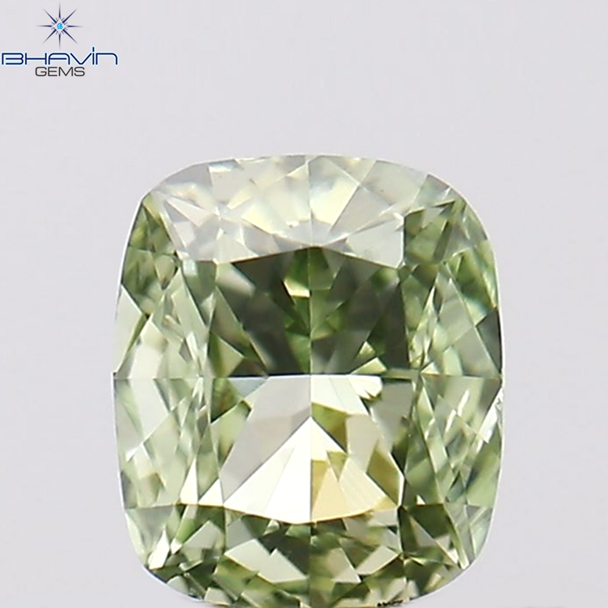 0.26 CT Natural Cushion Diamond Enhanced Green Color Clarity VS1 (4.00 MM)