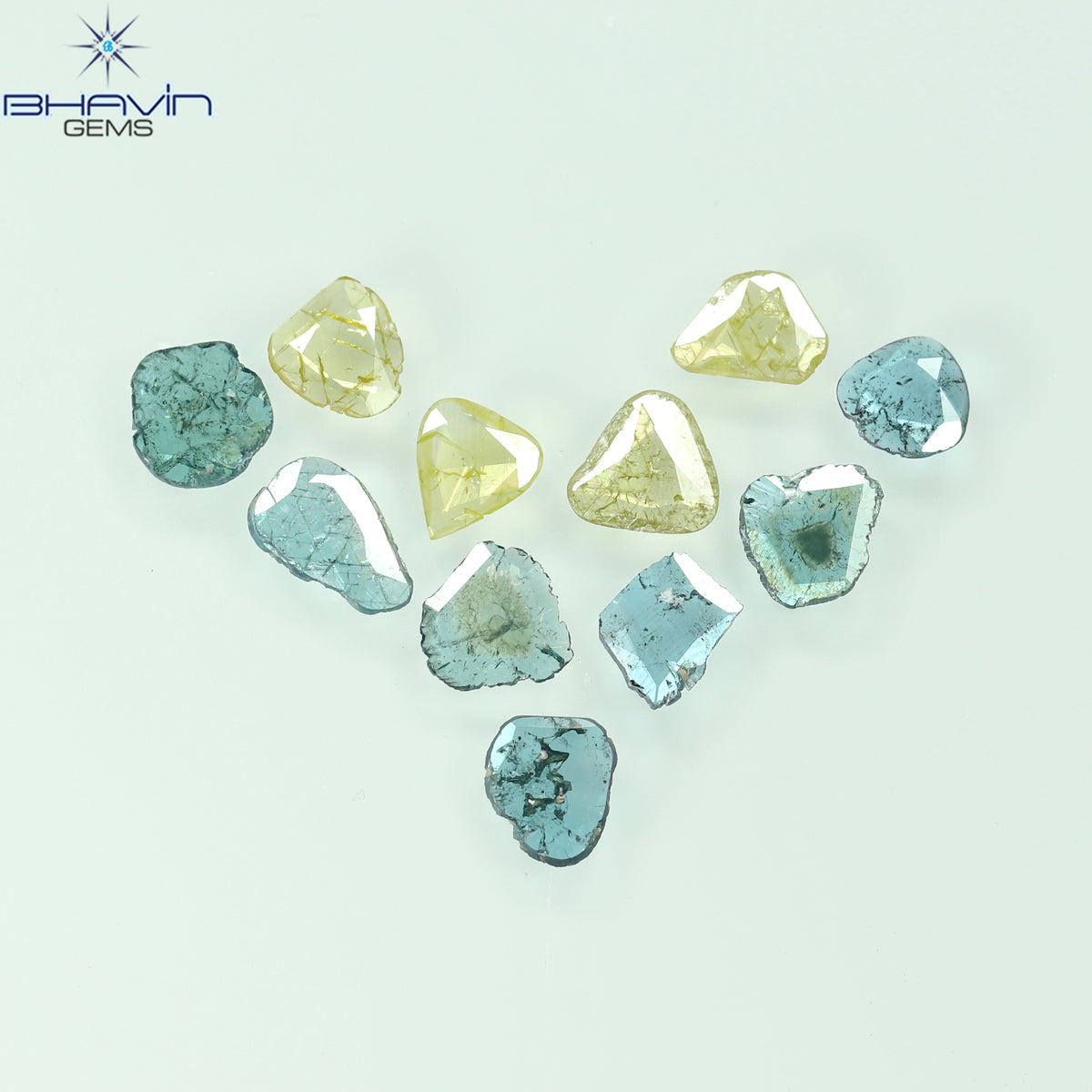 1.19 CT/11 Pcs Natural Slice Diamond Enhanced Blue Color Clarity I3 (6.08 MM)