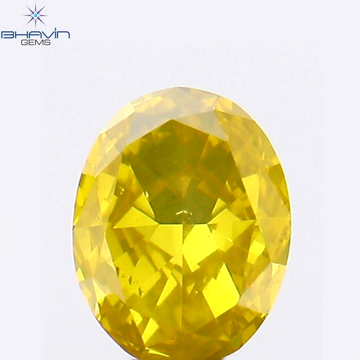 0.23 CT Natural Oval Diamond Enhanced Yellow Color Clarity SI1 (4.33 MM)