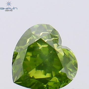 0.33 CT ハート シェイプ ナチュラル ダイヤモンド グリーン カラー SI2 クラリティ (4.08 MM)