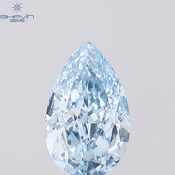 1.01 CT ペアシェイプ ナチュラル ダイヤモンド グリーンがかったブルー カラー VS1 クラリティ (9.00 MM)