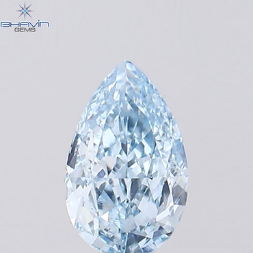 0.44 CT Pear Shape Natural Diamond Blue Color VS1 Clarity (6.33 MM)