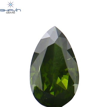 0.08 CT ペアシェイプ ナチュラル ダイヤモンド 強化グリーン カラー VS1 クラリティ (4.05 MM)