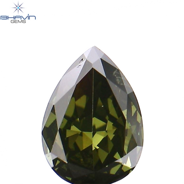 0.34 CT Pear Shape Natural Diamond Green Color VS2 Clarity (5.45 MM)