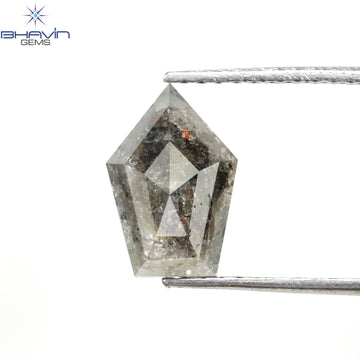 1.62 CT スクエア カット形状 天然ダイヤモンド ソルト アンド ペッパー カラー I3 クラリティ (6.94 MM)