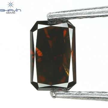 0.33 CT Natural Radiant Diamond Enhanced Cognac Color Clarity SI2 (5.15 MM)