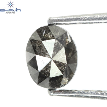 0.45 CT オーバルシェイプ ナチュラル ダイヤモンド ソルト アンド パッパー カラー I3 クラリティ (4.83 MM)