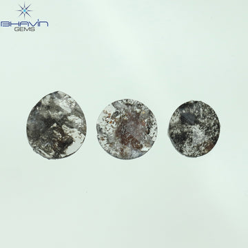 1.16 CT/3 Pcs Natural Mix Slice Diamond Salt And Pepper Color Clarity I3 (7.00 MM)