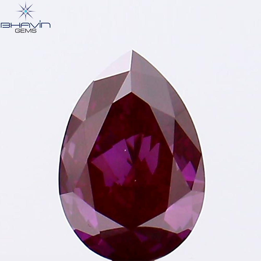 0.41 CT Natural Pear Diamond Enhanced Pink Color Clarity VS1 (5.94 MM)