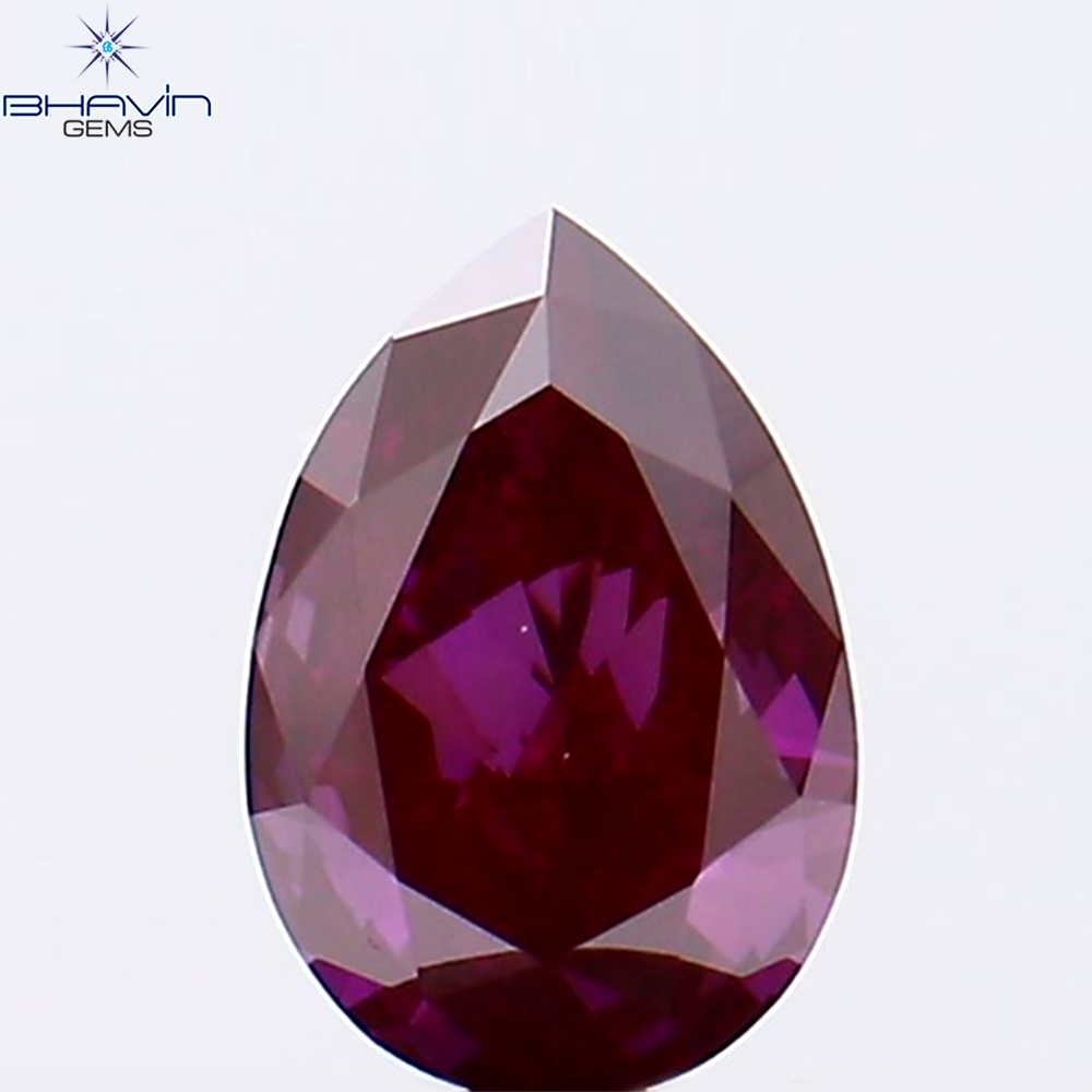 0.41 CT Pear Shape Natural Diamond Pink Color VS1 Clarity (5.94 MM)