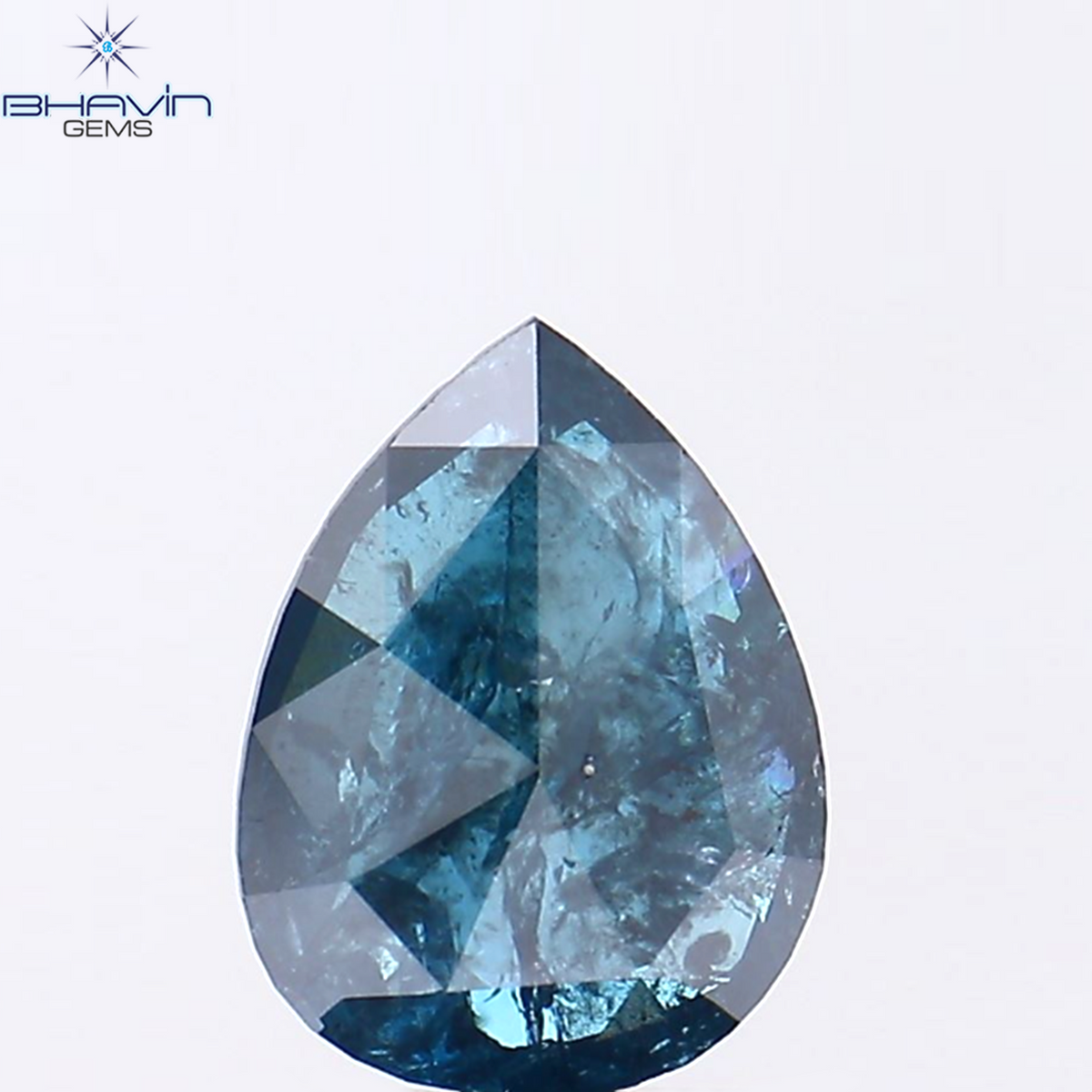 0.97 CT Natural Pear Diamond Enhanced Blue Color Clarity I3 (7.86 MM)