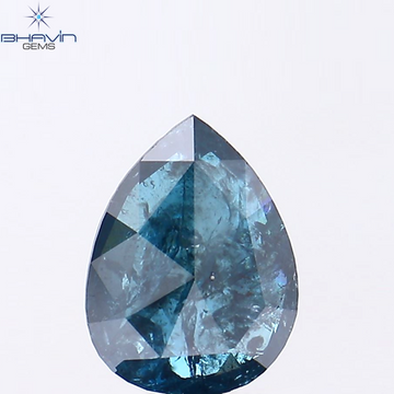 0.97 CT Natural Pear Diamond Enhanced Blue Color Clarity I3 (7.86 MM)