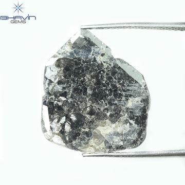 5.45 CT Natural Slice Diamond Salt And Pepper Color Clarity I3 (18.41 MM)