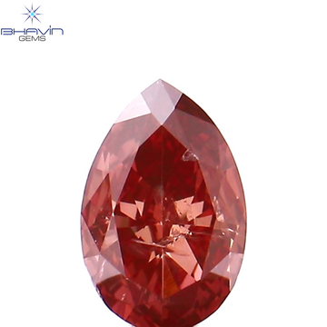 0.23 CT Natural Pear Diamond Enhanced Pink Color Clarity SI2 (4.87 MM)