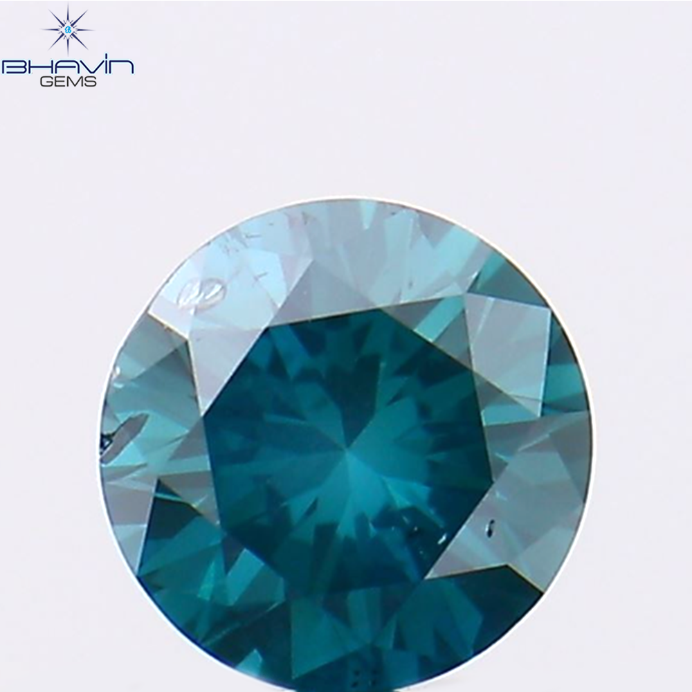 0.24 CT Natural Round Diamond Enhanced Blue Color Clarity SI1 (4.00 MM)