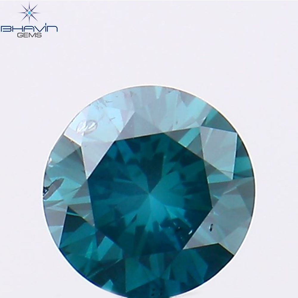 0.24 CT ラウンド シェイプ ナチュラル ダイヤモンド ブルー カラー SI1 クラリティ (4.00 MM)