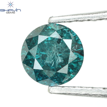 0.40 CT Natural Round Diamond Enhanced Blue Color Clarity I3 (4.67 MM)