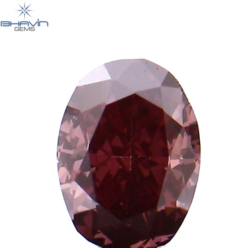 0.21 CT Natural Oval Diamond Enhanced Pink Color Clarity VS2 (3.98 MM)
