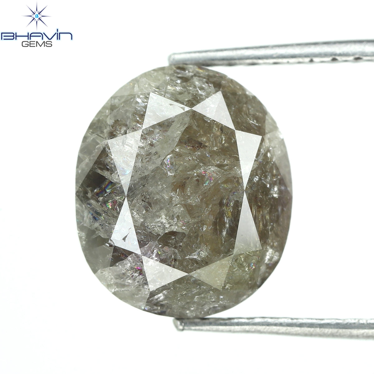4.92 CT オーバル シェイプ ナチュラル ルース ダイヤモンド ピンク カラー I3 クラリティ (9.76 MM)