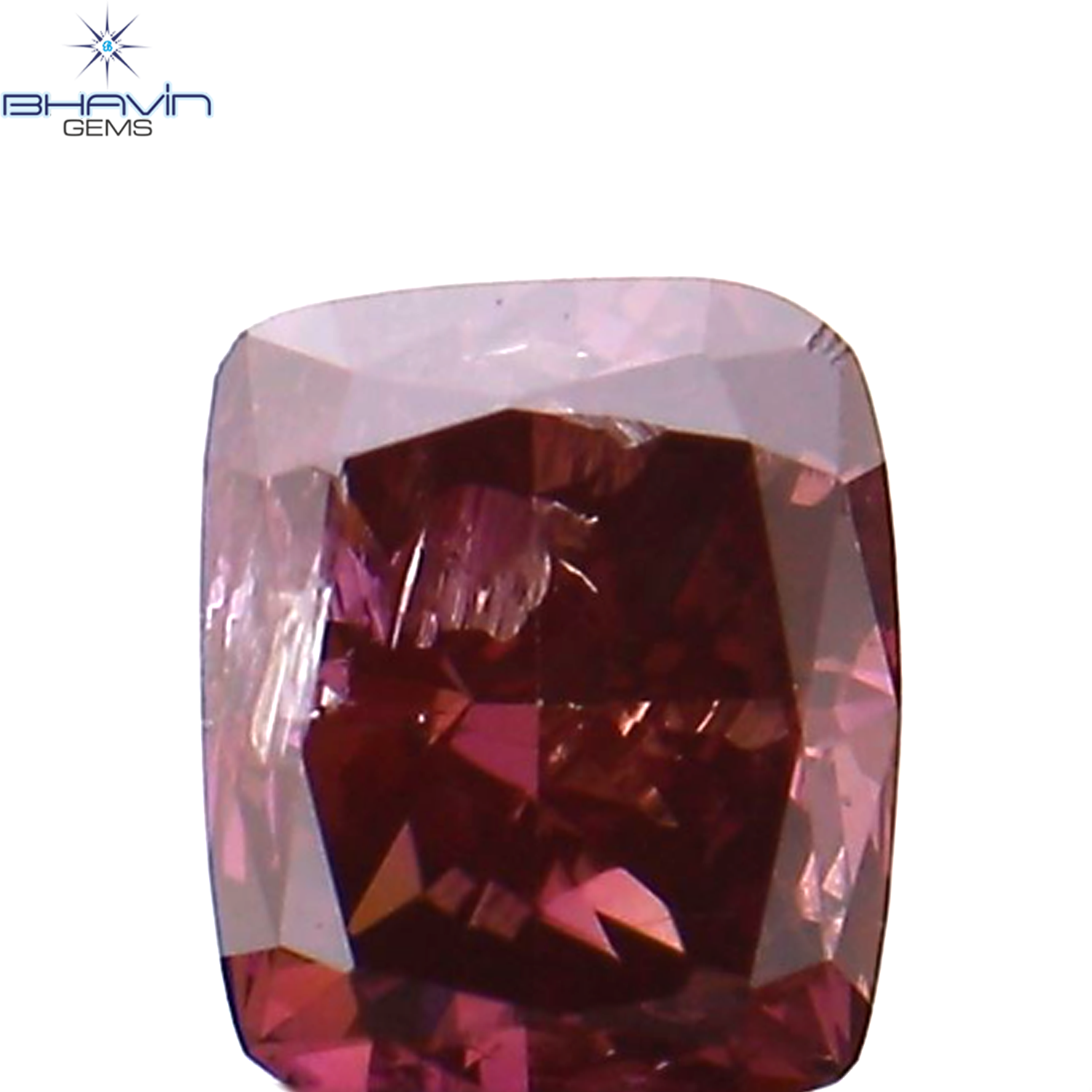 0.21 CT Cushion Shape Natural Loose Diamond Enhanced Pink Color I1 Clarity (3.71 MM)