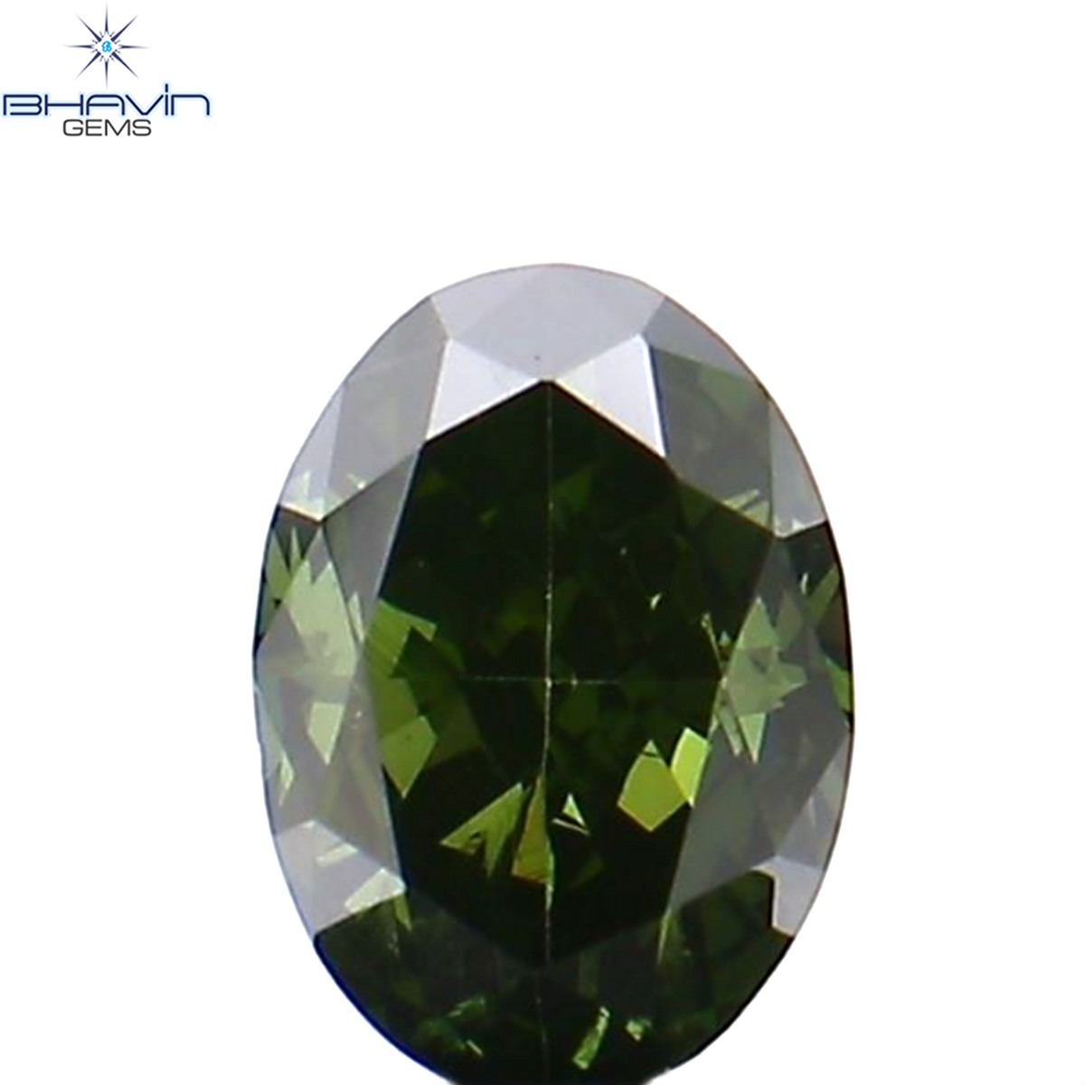 0.24 CT Natural Oval Diamond Enhanced Green Color Clarity VS2 (4.44 MM)