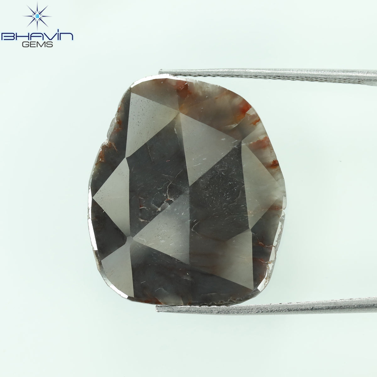 7.13 CT スライス形状 天然ダイヤモンド ブラウン グレー色 I3 クラリティ (22.00 MM)