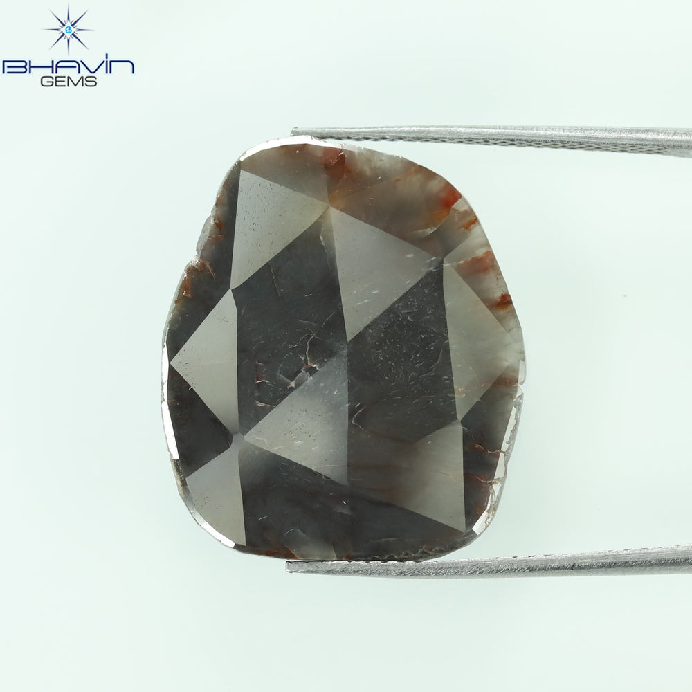 7.13 CT Slice Shape Natural Diamond Brown Gray Color I3 Clarity (22.00 MM)