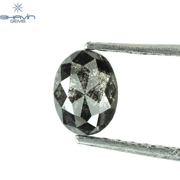 0.43 CT オーバルシェイプ ナチュラル ダイヤモンド ソルト アンド パッパー カラー I3 クラリティ (5.18 MM)