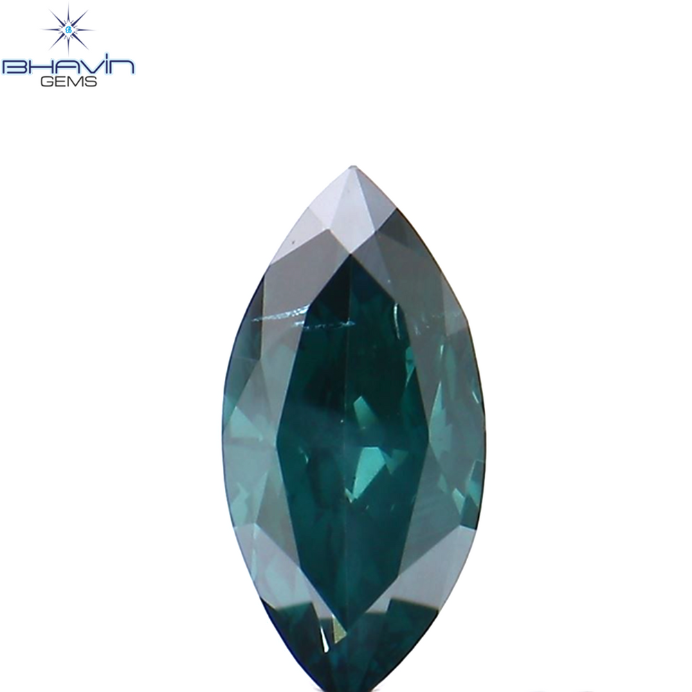 0.19 CT Marquise Shape Natural Diamond Enhances Blue Color SI1 Clarity (5.97 MM)