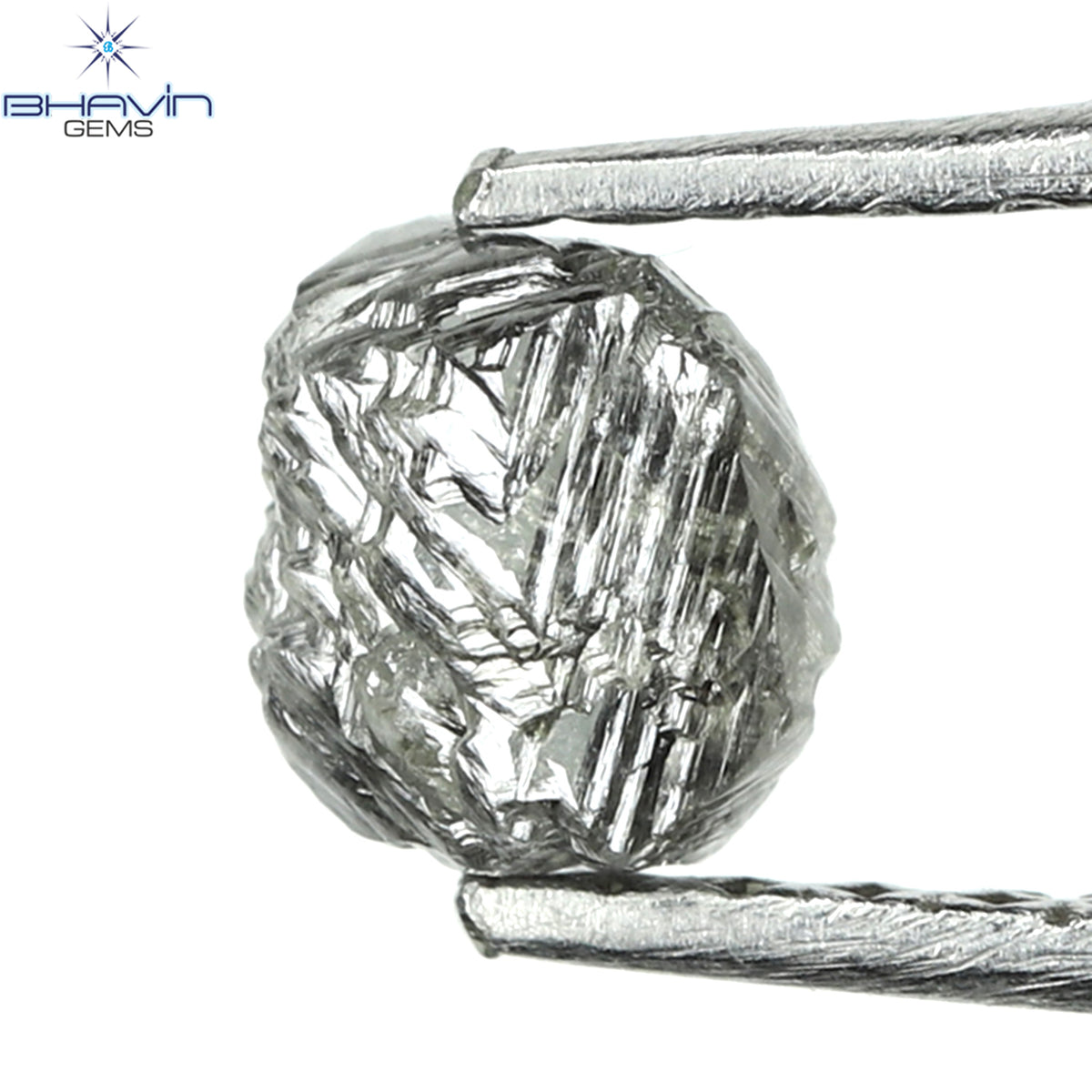 0.53 CT ラフシェイプ ナチュラル ダイヤモンド ソルト アンド ペッパー カラー I3 クラリティ (4.80 MM)