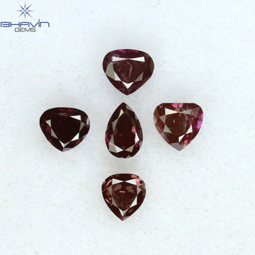 0.75 CT/5 Pcs Natural Mix Diamond Enhanced Pink Color Clarity SI2 (4.00 MM)