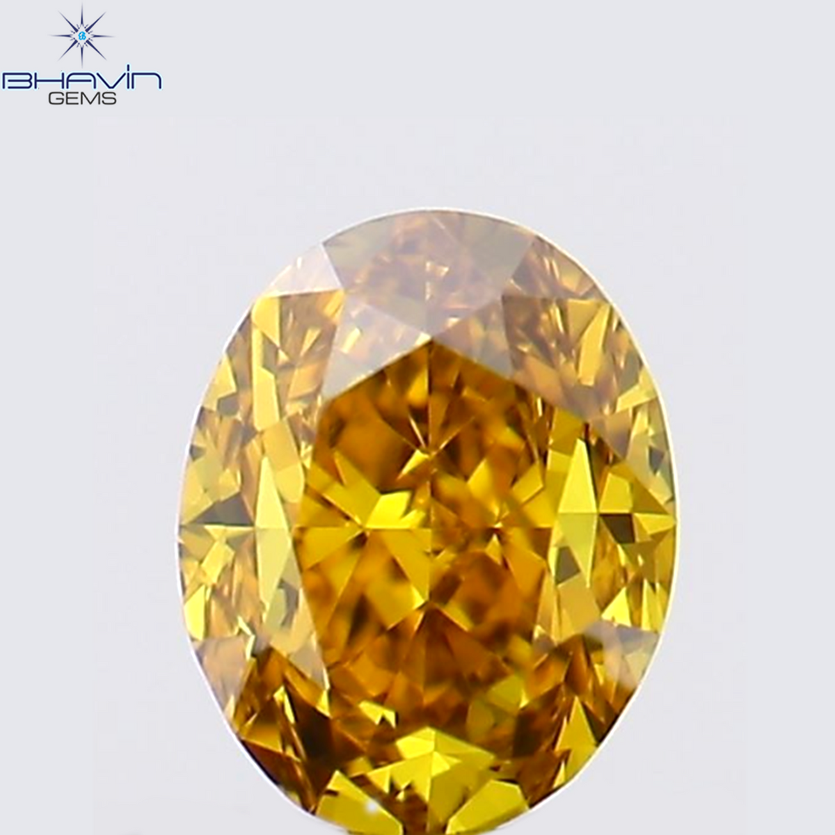 0.19 CT Natural Oval Diamond Enhanced Orange Color Clarity VS1 (3.64 MM)