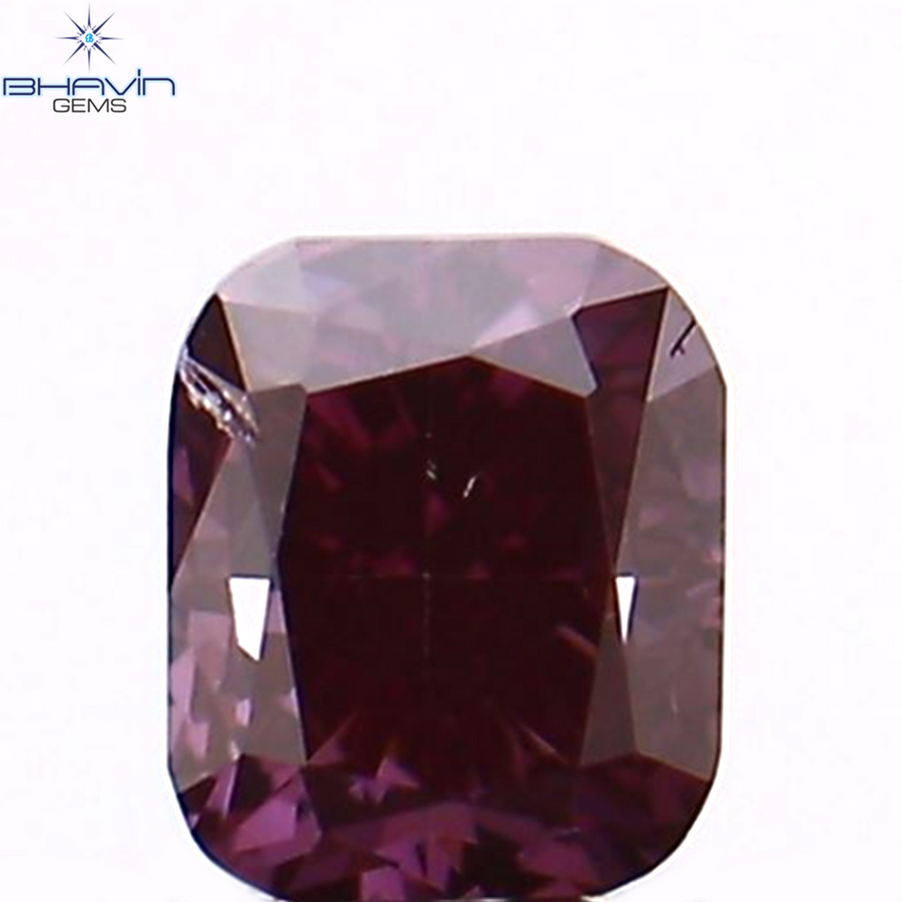 0.08 CT クッション シェイプ ナチュラル ルース ダイヤモンド 強化ピンク色 VS2 クラリティ (2.45 MM)
