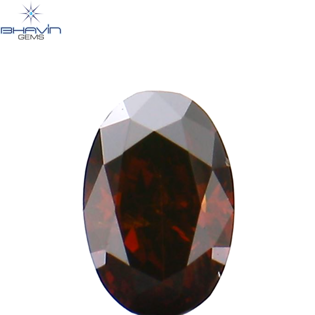 0.18 CT Natural Oval Diamond Enhanced Cognac Color Clarity SI1 (4.10 MM)