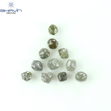 1.86 CT/11 Pcs Natural Rough Diamond Grey Color Clarity I3 (3.03 MM)