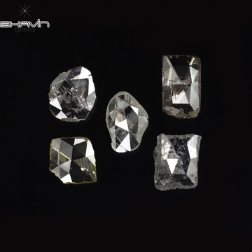 0.90 CT/5 Pcs Natural Rosecut Polki Diamond White Color Clarity I2 (5.75 MM)