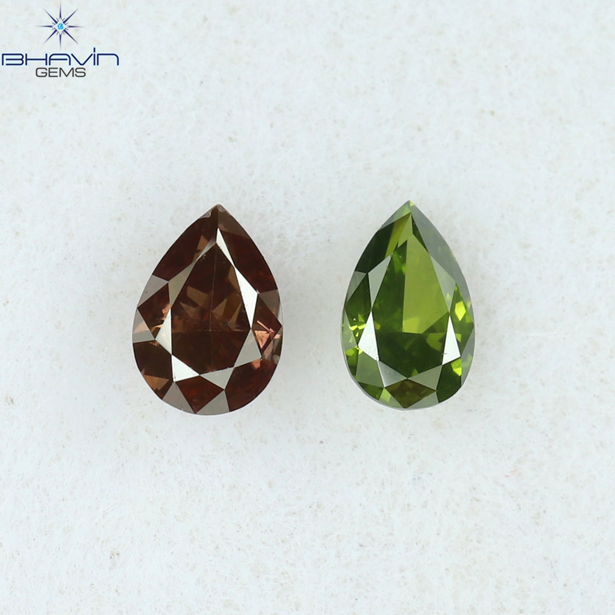 0.21 CT/2 ピース ペアシェイプ ナチュラル ダイヤモンド ミックス カラー VS2 クラリティ (3.85 MM)