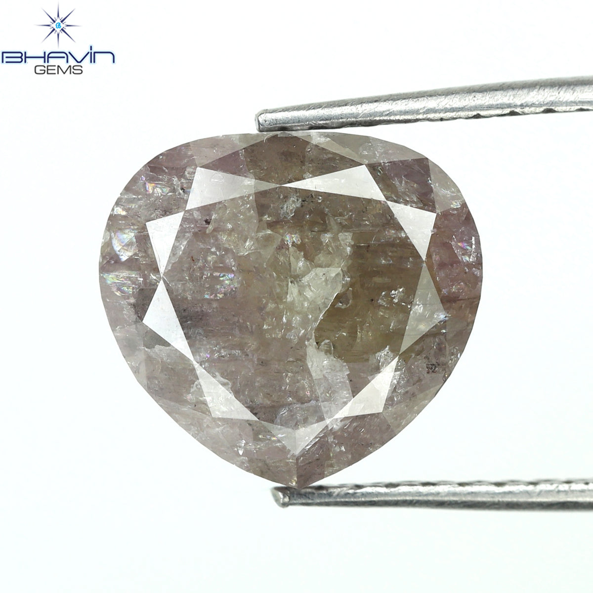3.84 CT Natural Heart Diamond Pink Color Clarity I3 (9.63 MM)
