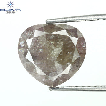 3.84 CT Natural Heart Diamond Pink Color Clarity I3 (9.63 MM)
