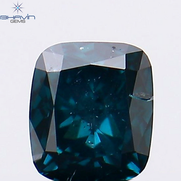 0.19 CT クッション シェイプ ナチュラル ダイヤモンド ブルー カラー SI1 クラリティ (3.38 MM)