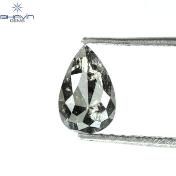 0.39 CT ペアシェイプ ナチュラル ルース ダイヤモンド ソルト アンド ペッパー カラー I3 クラリティ (5.27 MM)