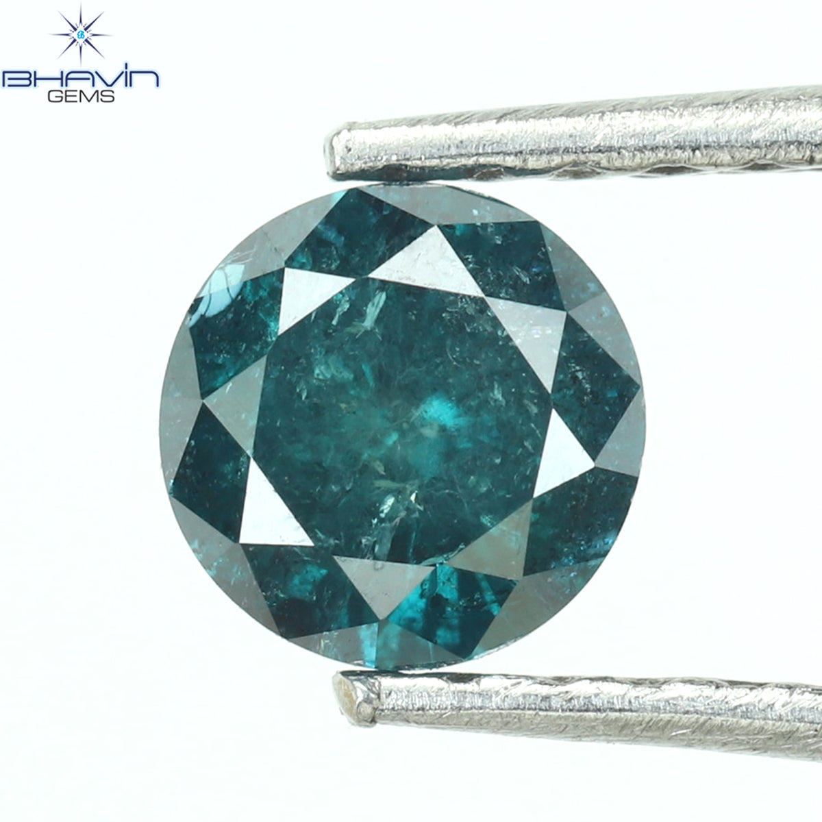 0.40 CT Natural Round Diamond Enhanced Blue Color Clarity I3 (4.66 MM)