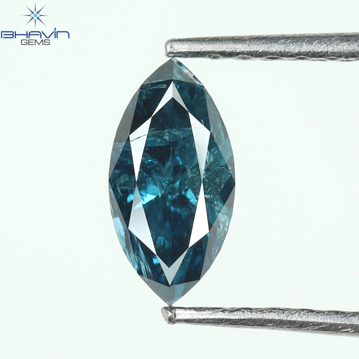 0.60 CT Natural Marquise Diamond Enhanced Blue Color Clarity I3 (7.62 MM)