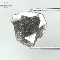0.69 CT Slice Shape Natural Diamond Salt And Papper Color I3 Clarity (10.73 MM)