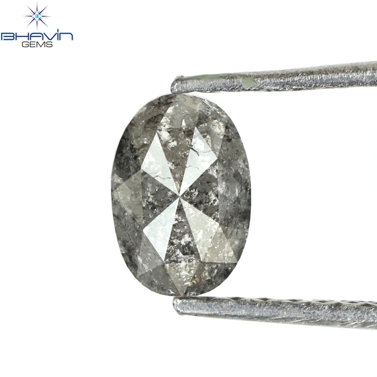 0.66 CT Natural Oval Diamond Salt And Pepper Color Clarity I3 (6.35 MM)