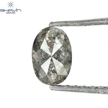 0.66 CT Natural Oval Diamond Salt And Pepper Color Clarity I3 (6.35 MM)