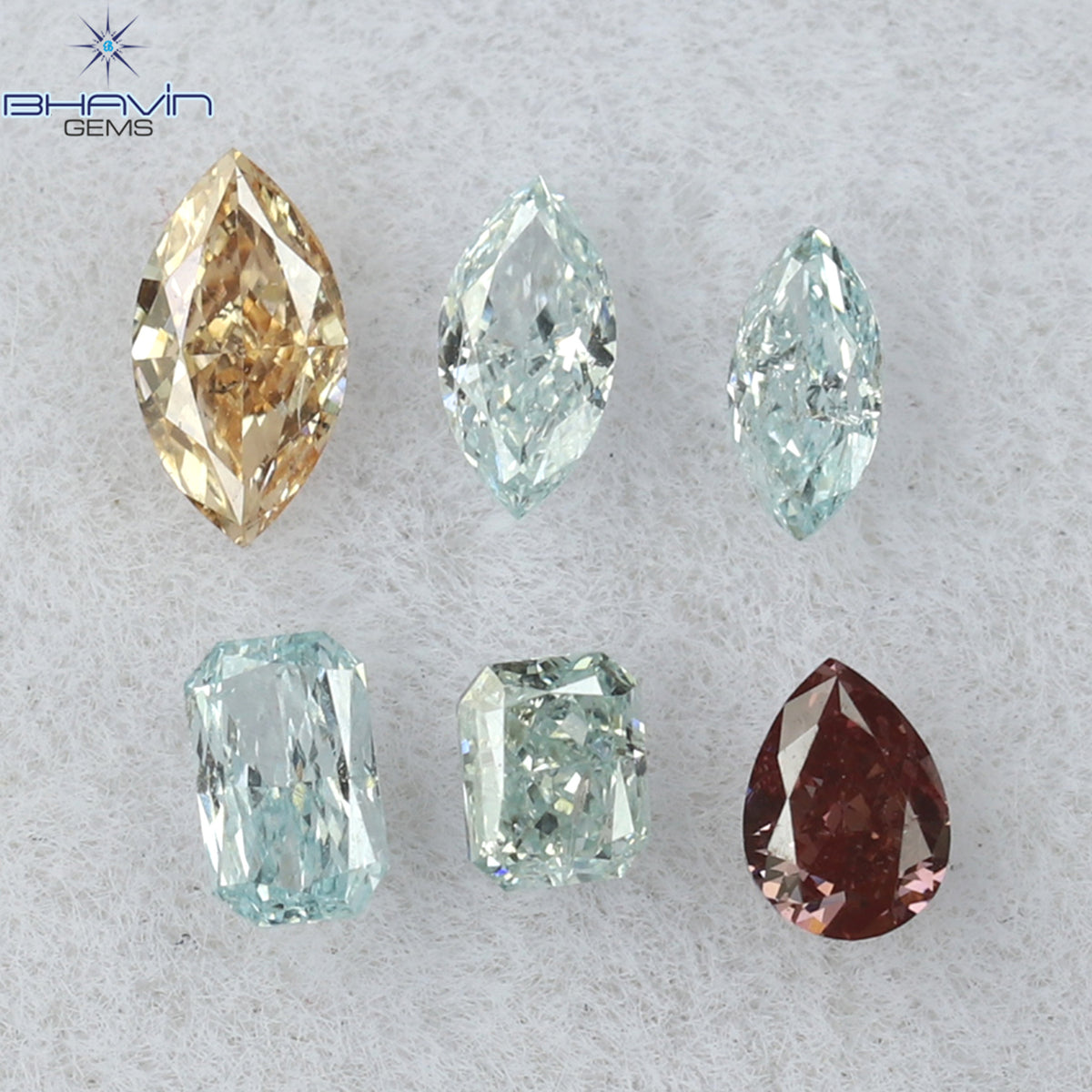 0.39 CT/6 Pcs Natural Mix Diamond Enhanced Mix Color Clarity VS-SI (4.14 MM)