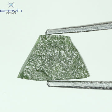 1.05 CT、ノーカット ポルキ シェイプ、天然ダイヤモンド、ブルー カラー、I3 クラリティ (5.42 MM)