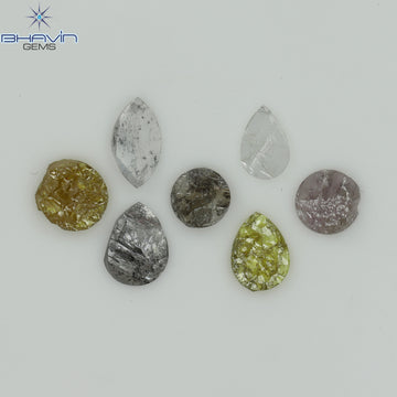 1.16 CT/7 Pcs Natural Uncut Diamond Mix Color Clarity I3 (5.93 MM)