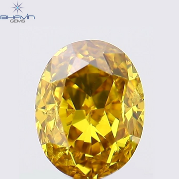 0.19 CT Natural Oval Diamond Enhanced Orange Color Clarity VS2 (3.85 MM)